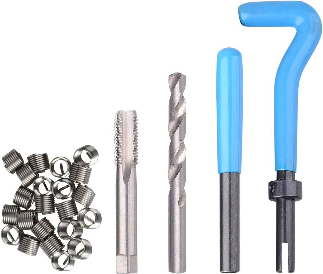 DAYUAN 131PC SAE Thread Repair Kit, HSS Drill Helicoil Kit Standard, 1/4" 5/16" 3/8" 7/16" 1/2"