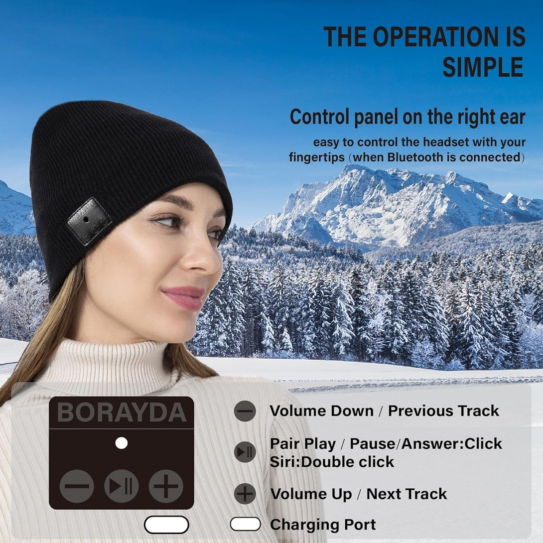 Bluetooth Beanie, HD Stereo, Built-In Mic, Men'S/Women'S Christmas Electronic Gifts