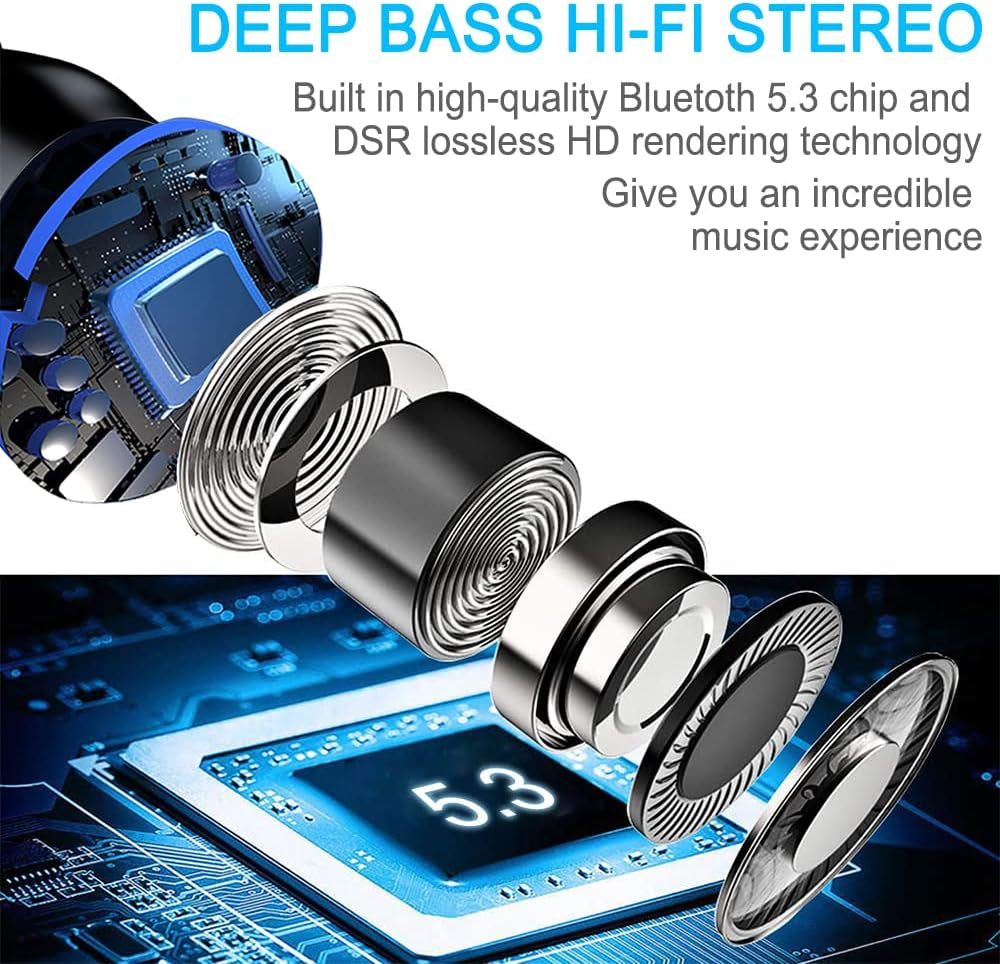 Motast Wireless Earbuds, Bluetooth 5.3 Earbuds 140H Playtime Headphones HD Stereo Noise Cancelling Earphones in Ear with Mic, USB-C Charging Case, IP7 Waterproof Headset for Sports