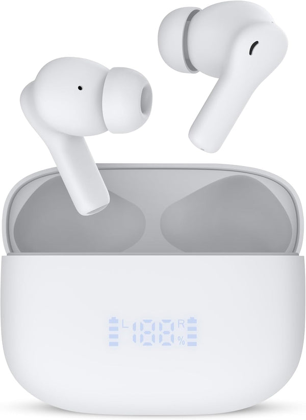 Beleth New Earset Pro1 In-Ear Bluetooth TWS Headphones, Medium Size, White - Includes Cable, Eartips, and Manual