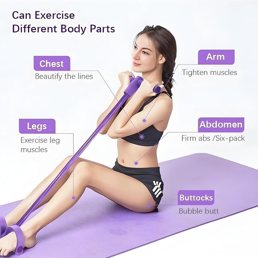 21 Fitness Resistance Bands-4 Tube Pedal Ankle Puller 2025 Upgrade Stretch Bands for Exercise Sit up Exercise Equipment AB Training Auxiliary Device Workout Equipment for Women Men