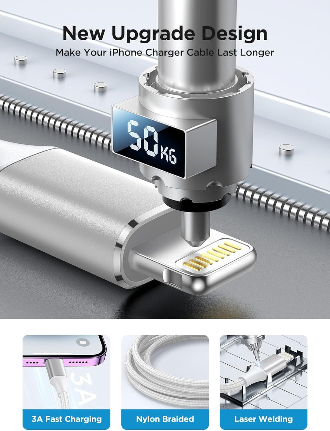 Iphone Charger [Apple Mfi Certified] 6FT Iphone Charger Cord Fast Charging USB to Lightning Cable Braided USB Phone Cable Cord Compatible with Iphone 14 13 12 11 Pro Max XR XS X 8 7 6 plus SE, Ipad