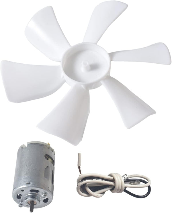 MERZHCHARE 6 Inch RV Vent Fan, 12V D-Shaft RV Fan Motor with White Fan Blade, RV Exhaust Fan with 2 Screws 2 Zip Ties and Template for Mounting, Replacement Parts for RV Roof Celling Bathroom Exhaust