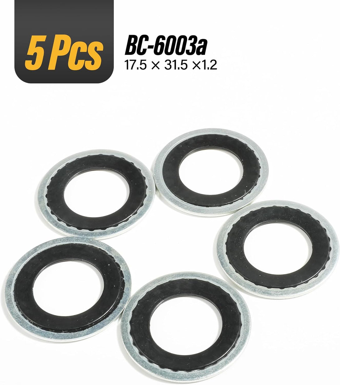 ESEWALAS 45 Pieces A/C Gasket Assortment,Air Conditioning Compressor Port Seal Washer Kit,Automotive AC Compressor Seals Self-Centered Bonded Seal