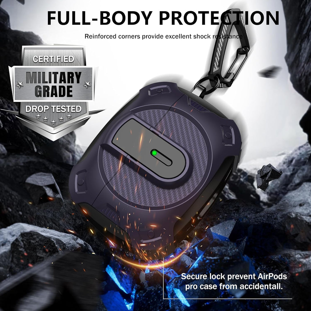 RFUNGUANGO for Airpods Pro 2Nd Generation Protective Case, 2024 New Space-Themed Protective Case. Compatible with Airpods Pro 1/2 And, Works with Magsafe. [Purple]