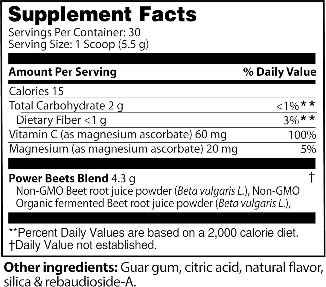 Nu-Therapy Power Beets - Super Concentrated Circulation Superfood - Dietary Supplement – Delicious Acai Berry Pomegranate Flavor – Non-Gmo Beet Juice Powder - 30 Servings, Red, 5.8 Ounce (Pack of 1)