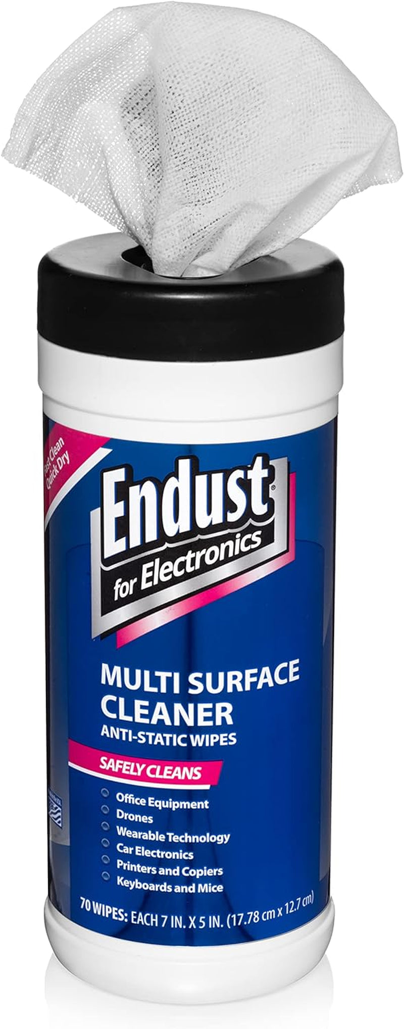 Endust for Electronics Multi-Surface Anti-Static Wipes (259000), 70-Count, One Color (END259000)