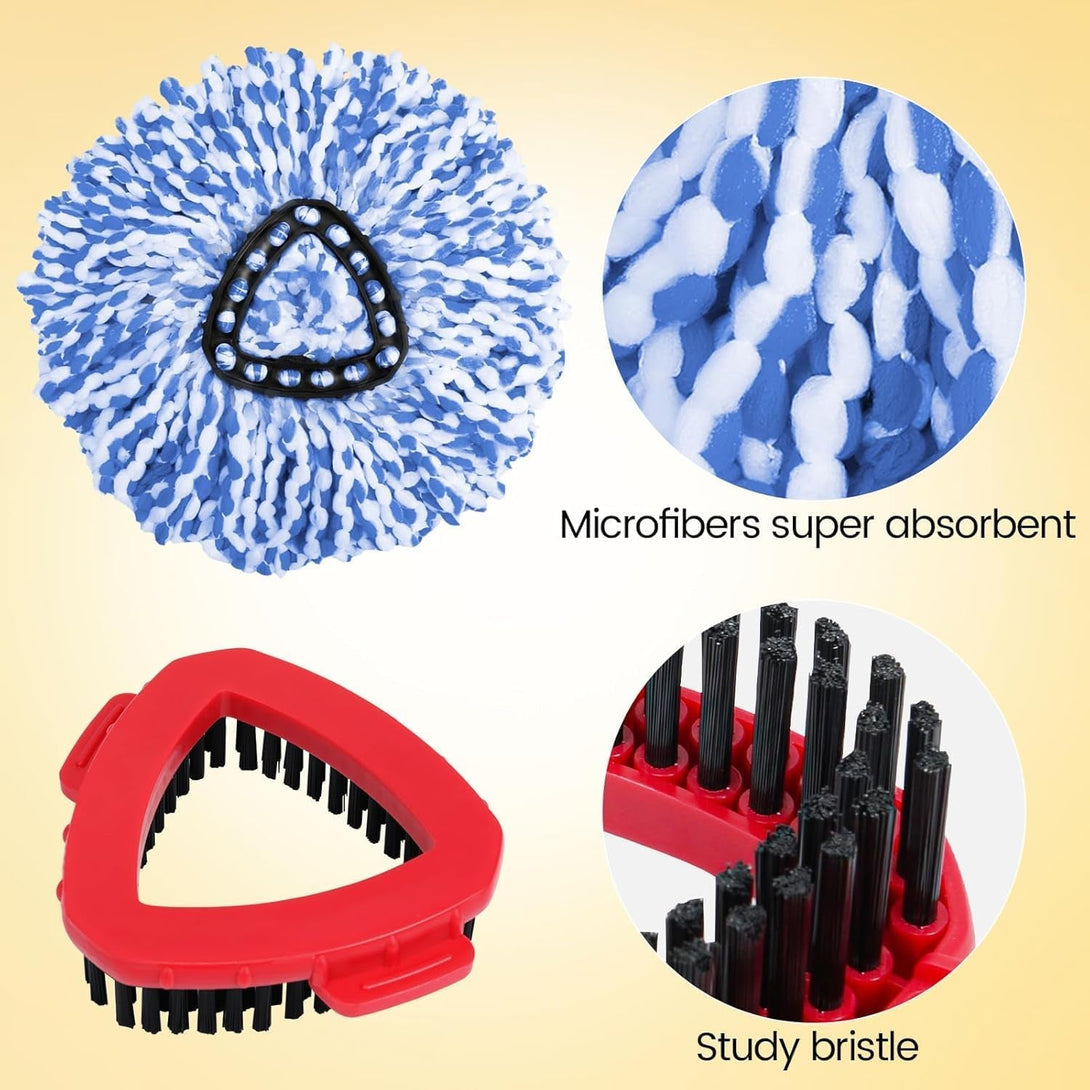 6 Pack Spin Mop Replacement Head, Spin Mop Scrub Brush,Microfiber Mop Refills, Easy to Replace,For Bathroom,Kitchen,Tub and Tile,Easy Cleaning,Suitable for Ocedar Rinseclean 2-Tank System Spin Mop(G)