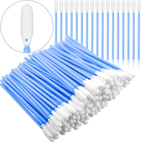 200 Pieces Foam Swab Cleaning Swab Foam Tips Sponge Stick for Inkjet Printer Print Head Camera Optical Lens Optical Equipment (Blue)