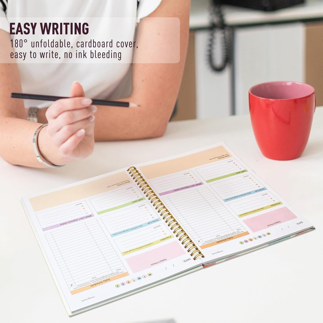 ADHD Daily Planner - Productivity Planner & Undated Task Management Organizer for Neurodivergent Adults, Focused Planners for Men & Women - B5 Colorful Leaves