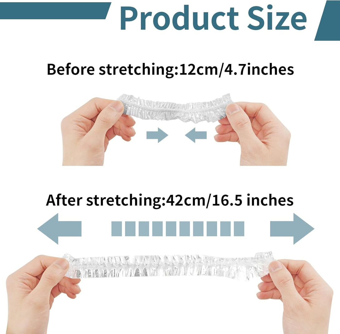 200 Pcs Thickened Plastic Bowl Covers, Shower Caps for Sourdough Bread Proofing, Elastic Reusable Food Covers Stretch for Keep Food Fresh and Dust Away