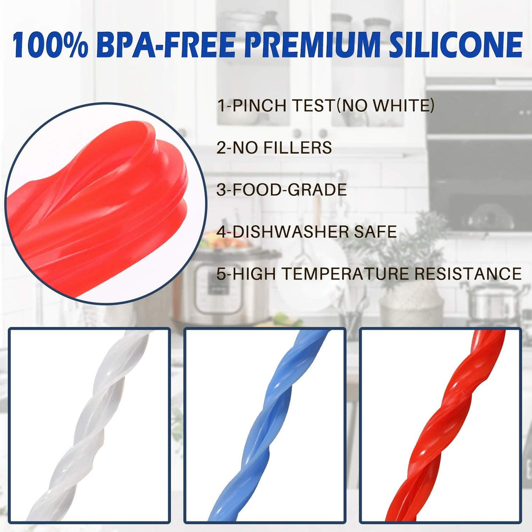 Sealing Rings for Instant Pot Accessories of 6 Qt Models - Red, Blue and Clear, Sweet and Savory Edition - 3 Pack Bpa-Free Food-Grade Replacement Silicone Seal Gaskets for Instpot 6 Quart
