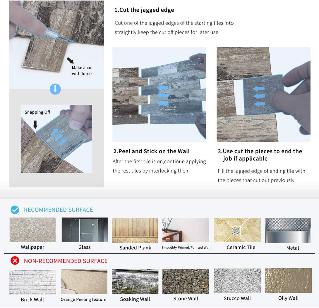 Art3D 5-Sheet (Pack of 5) Wall Panel Wood, Green