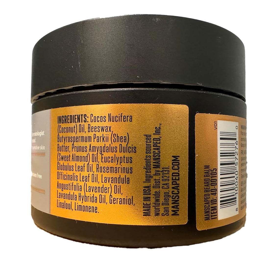MANSCAPED® Beard Balm, Styling Pomade with Shea Butter, Coconut Oil & Beeswax - Moisturizes, Softens, Strengthens & Shines Beards, Mustaches & Facial Hair, for Sensitive Skin, (2 Oz) 1-Pack