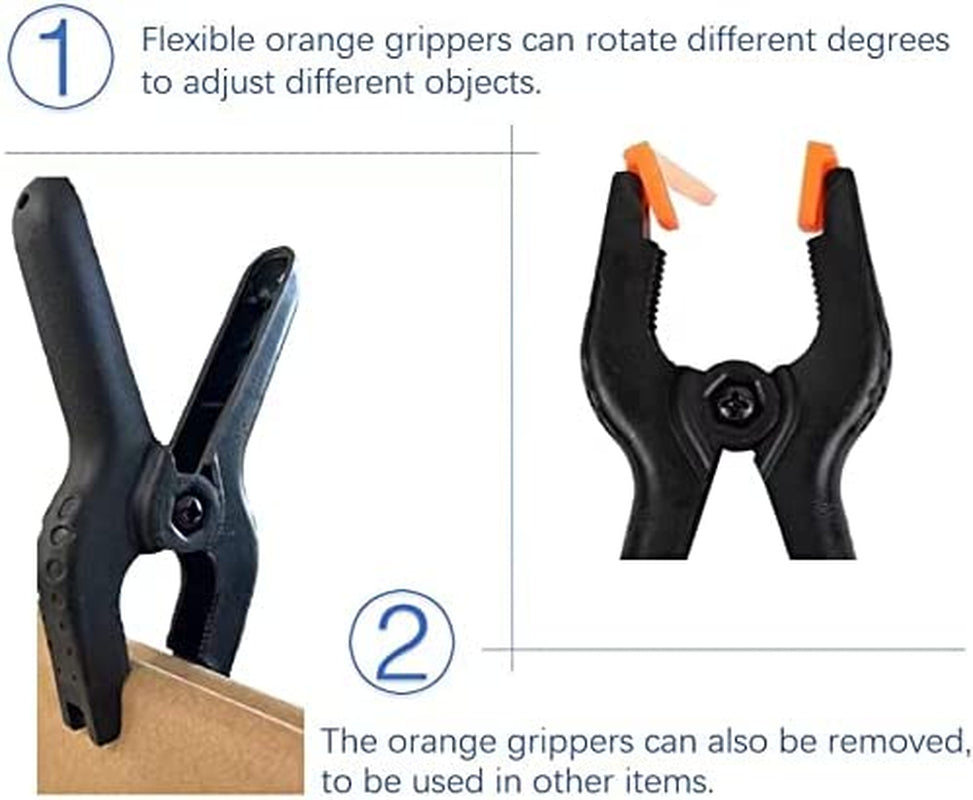 10 Packs of 3.5 Inch Professional Plastic Small Spring Clamps Heavy Duty for Crafts and Backdrop Clips Clamps for Backdrop Stand,Photography, Home Improvement and so On