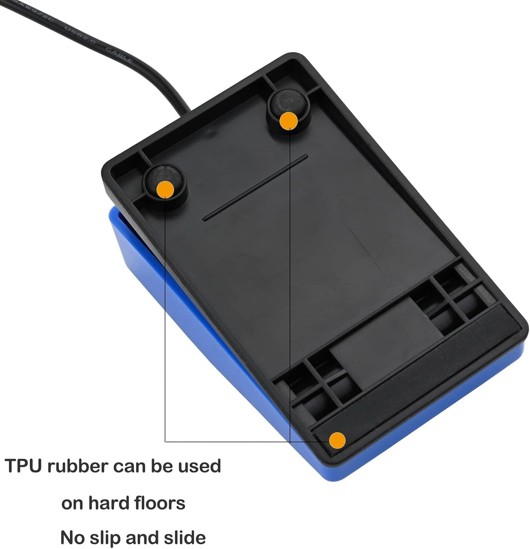 Ikkegol Upgraded 2023 Digital Optical USB Foot Pedal, USB Single Foot Switch Game Control, One Key Programmable Footswitch Mouse Keyboard for Video Game Push to Talk, Transcription HID (Single Pedal)