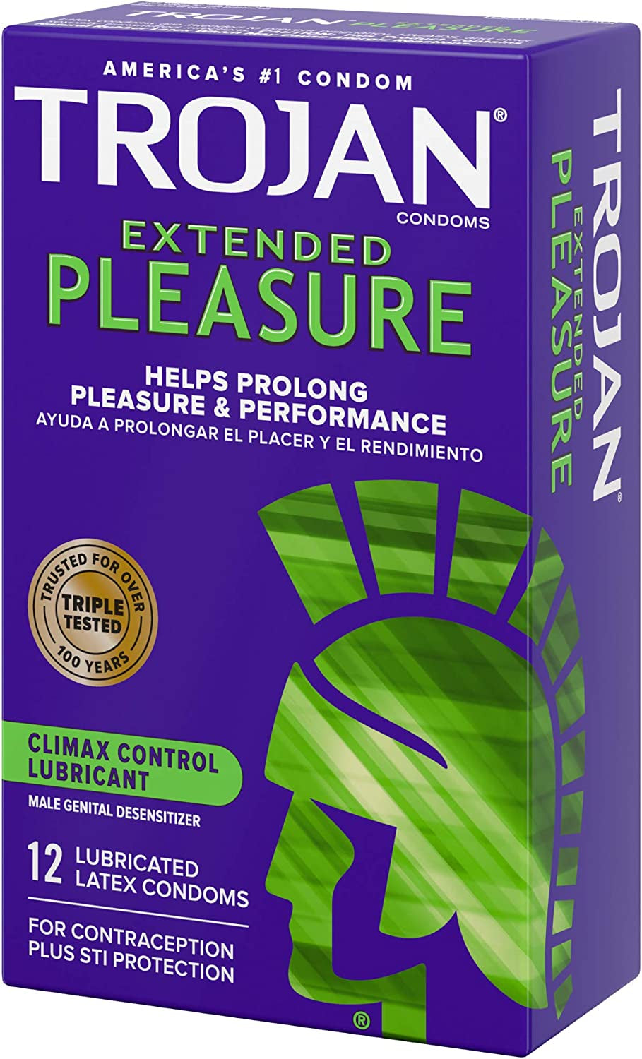 TROJAN EXTENDED PLEASURE Climax Control Extended Pleasure Condoms, 12 Count