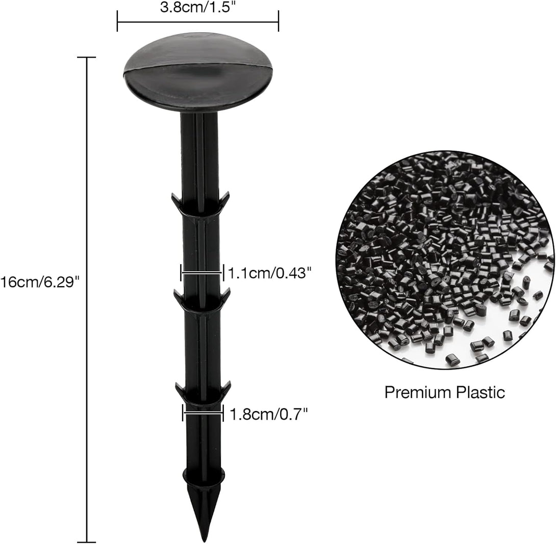 KINGLAKE 30 Pcs 6 Inches Plastic Tarp Stakes Anchors Sturdy Plastic Stakes for Keeping Garden Netting Down,Holding down the Tarps and Landscape Fabric Lawn Edging,Tents,Weed Cover