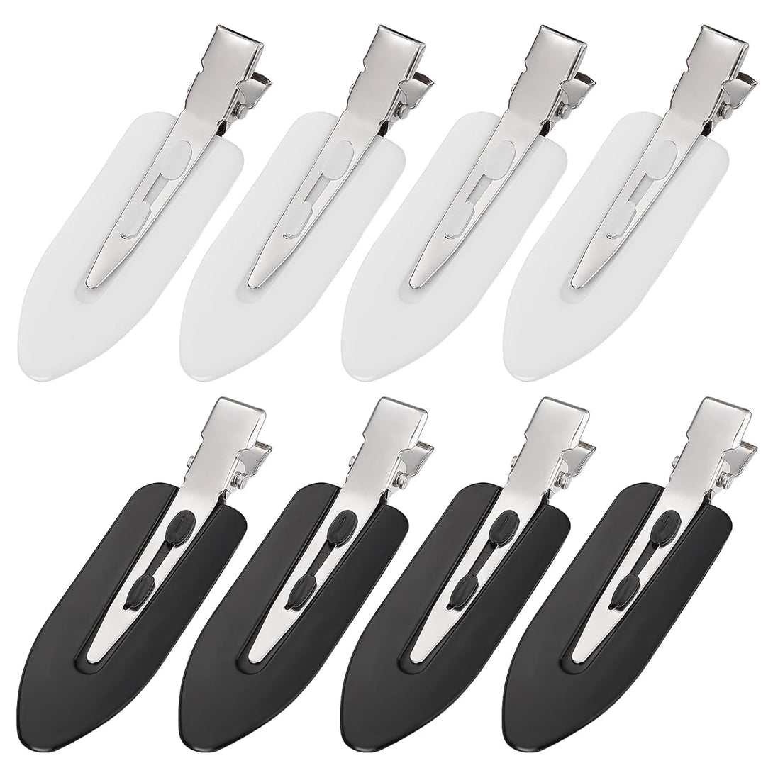 8Pcs No Bend No Crease Hair Clips - Styling Duck Bill Clips Alligator Hair Barrettes for Styling Sectioning Small Gifts for Women Girl Salon Hairstyle Hairdressing Bangs Waves, Black & White