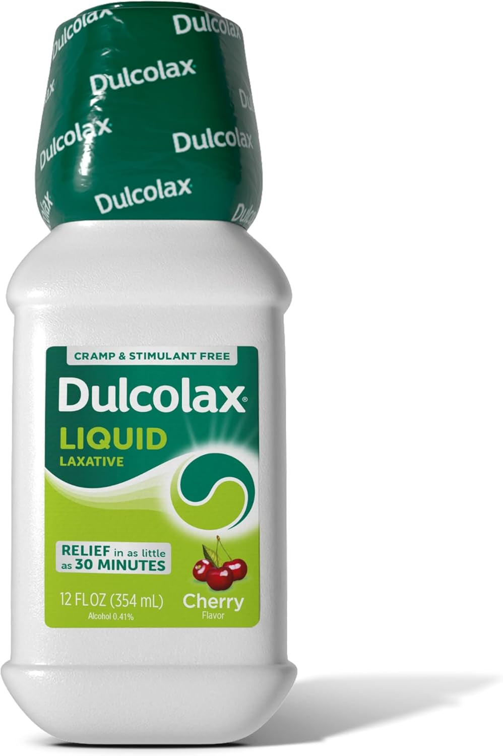 Dulcolax Saline Laxative Liquid, Fast & Gentle Constipation Relief, Natural Laxatives, Softens Stool, Cherry Flavor, Magnesium Hydroxide 1200 Mg, 12 Fl. Oz.