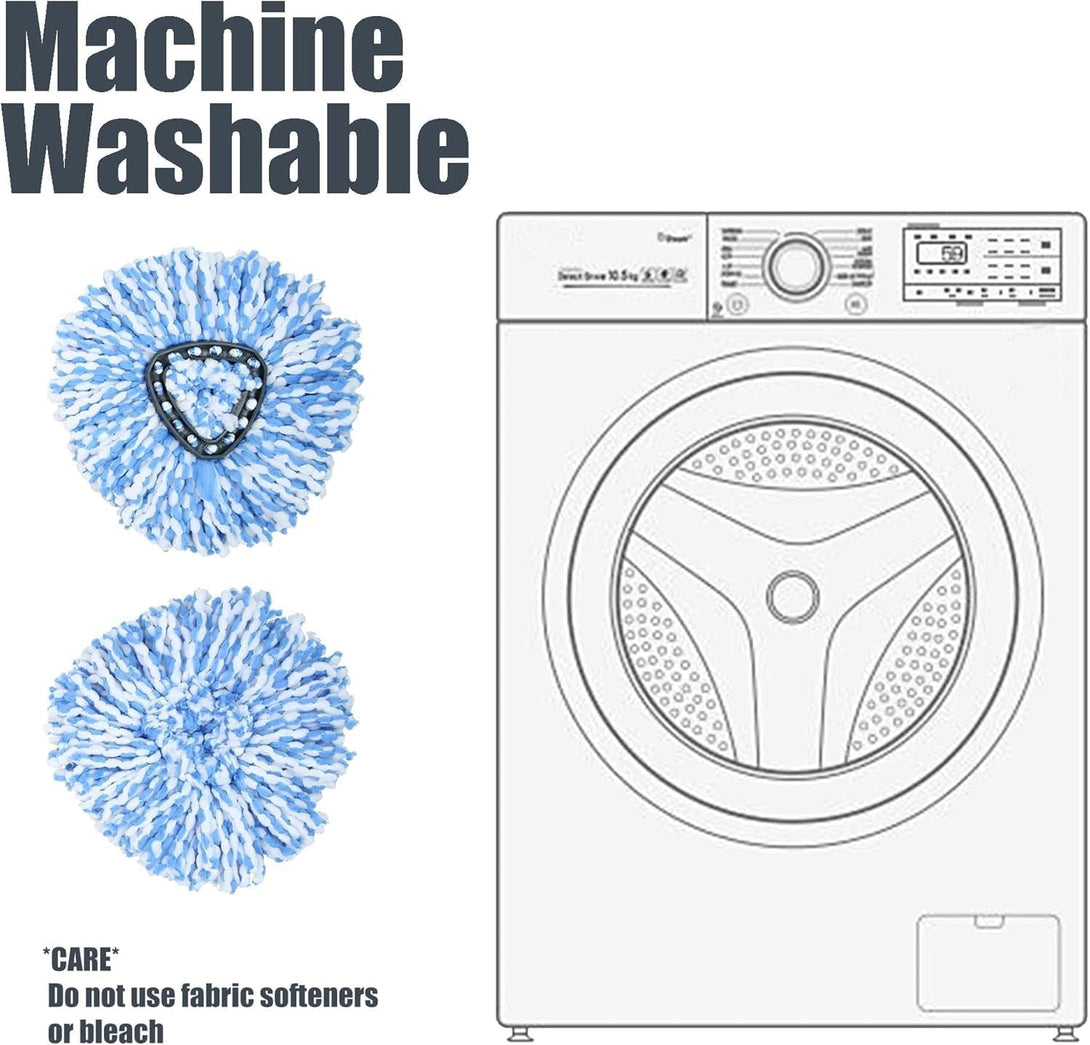 6 Pack Spin Mop Replacement Head, Spin Mop Scrub Brush,Microfiber Mop Refills, Easy to Replace,For Bathroom,Kitchen,Tub and Tile,Easy Cleaning,Suitable for Ocedar Rinseclean 2-Tank System Spin Mop(G)