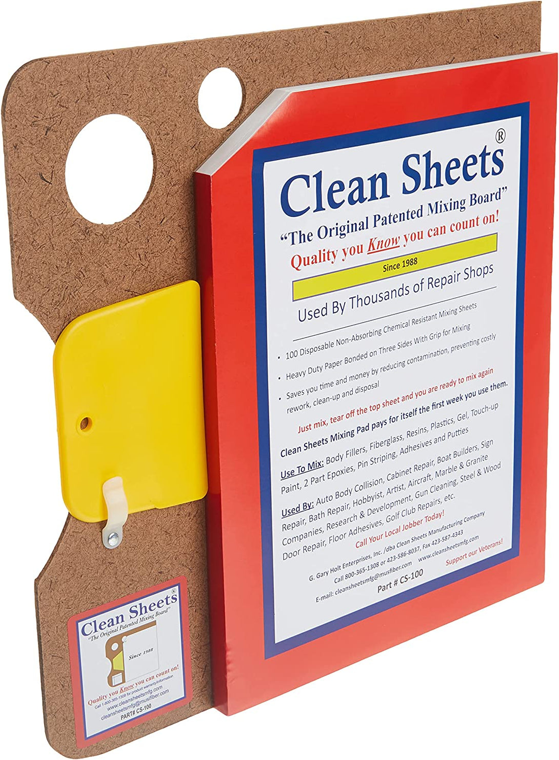 Clean Sheets - CLN-CS100 Superior Mixing Pad (12X12) - 100 Disposable Sheets for Toughest Job, Clear