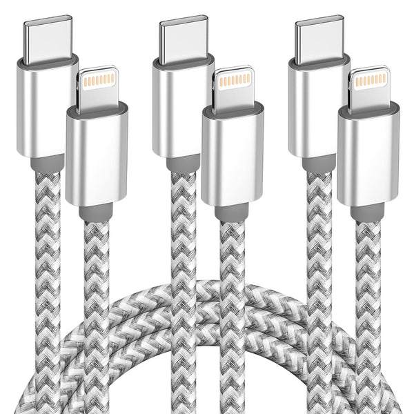 USB C to Lightning Cable 3Pack 6 FT Apple Mfi Certified Iphone Fast Charger Type C to Lightning Cable Nylon Braided Iphone Cord for Iphone 13 12 11 Pro Max Xr Xs 8 7 6 plus and More