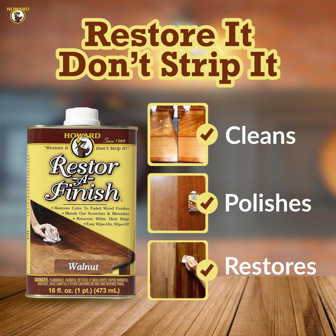 Howard Products RF3016 Restor-A-Finish, 16 Fl Oz (Pack of 1), Golden Oak