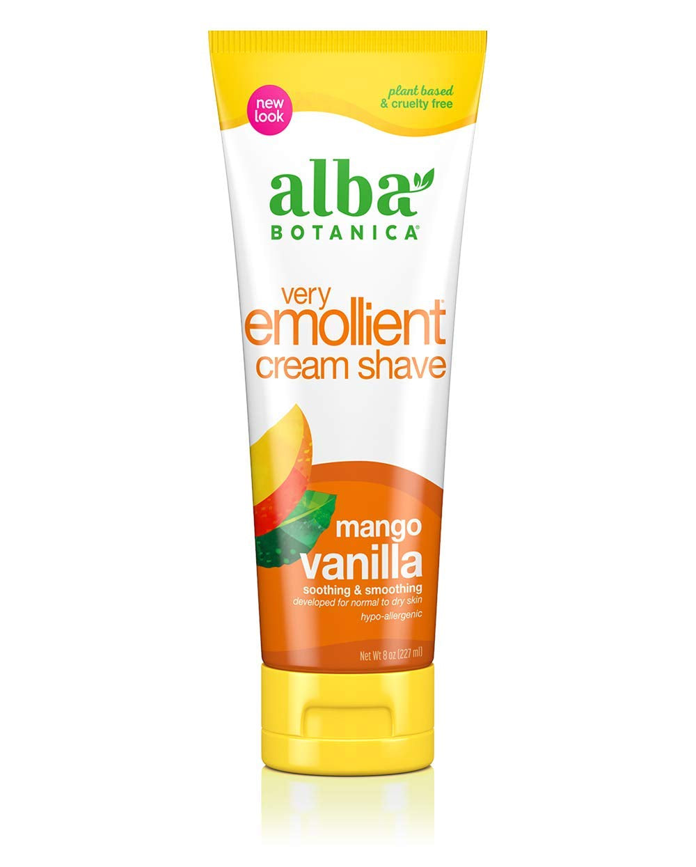 Alba Botanica Very Emollient Cream Shave, Mango Vanilla, 8 Oz