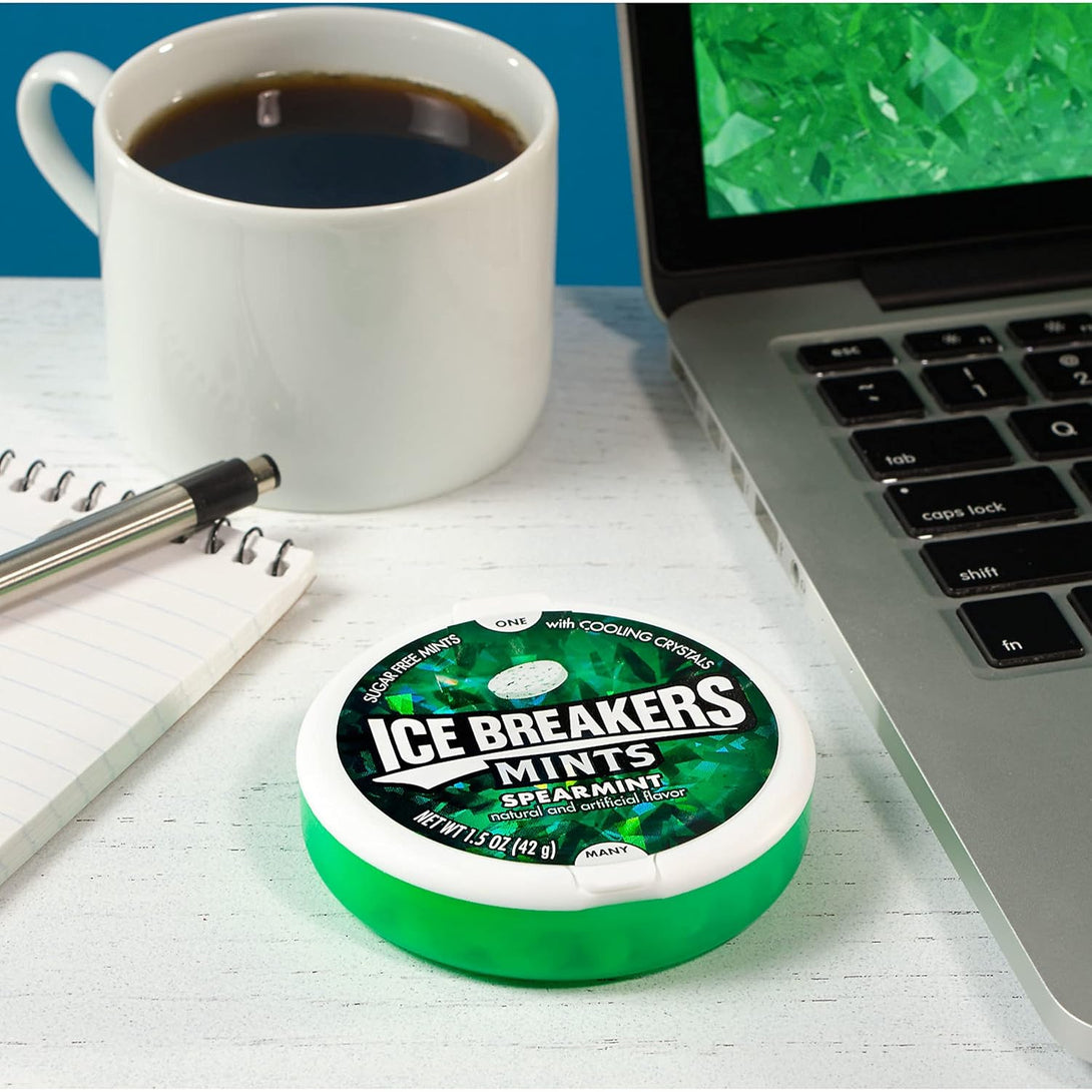 ICE BREAKERS Spearmint Sugar Free Mints Tins, 1.5 Oz (8 Count)