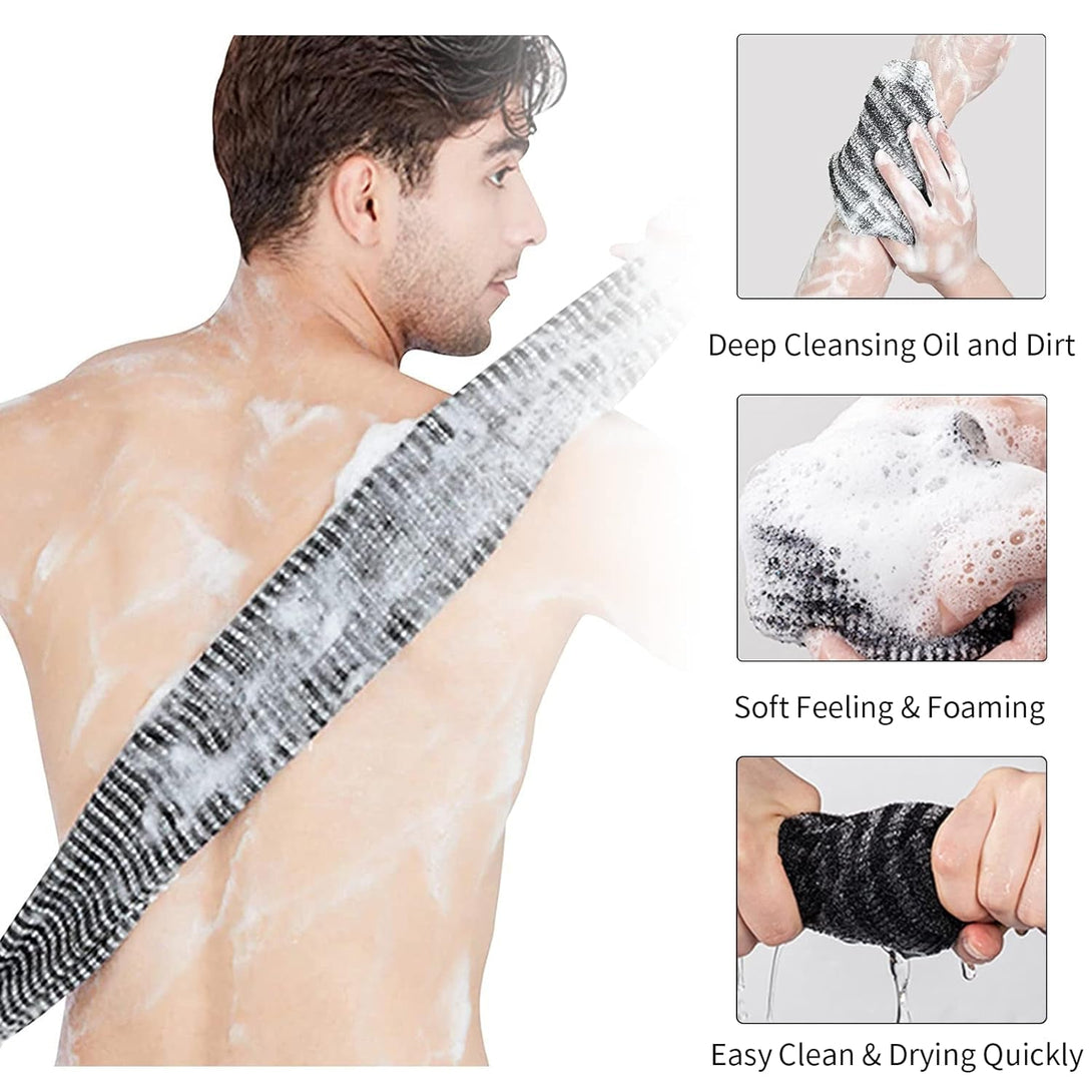 Yiclick 2 Pack Exfoliating Washcloth Towel - Body Scrubber Exfoliator, Loofah Sponge, Korean & Japanse & African Net Sponge Rag - Back Scrubber Washer for Use in Shower Bath