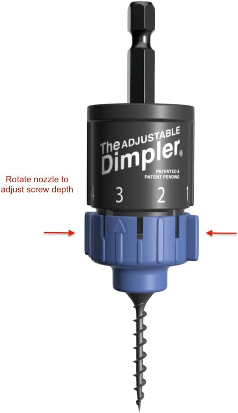 Adjustable DIMPLER ® Drywall Bit | Perfect for Converting Electric and Impact Drills into a Drywall & Deck Screw Gun | Holds the Screw with a Poweful Magnet