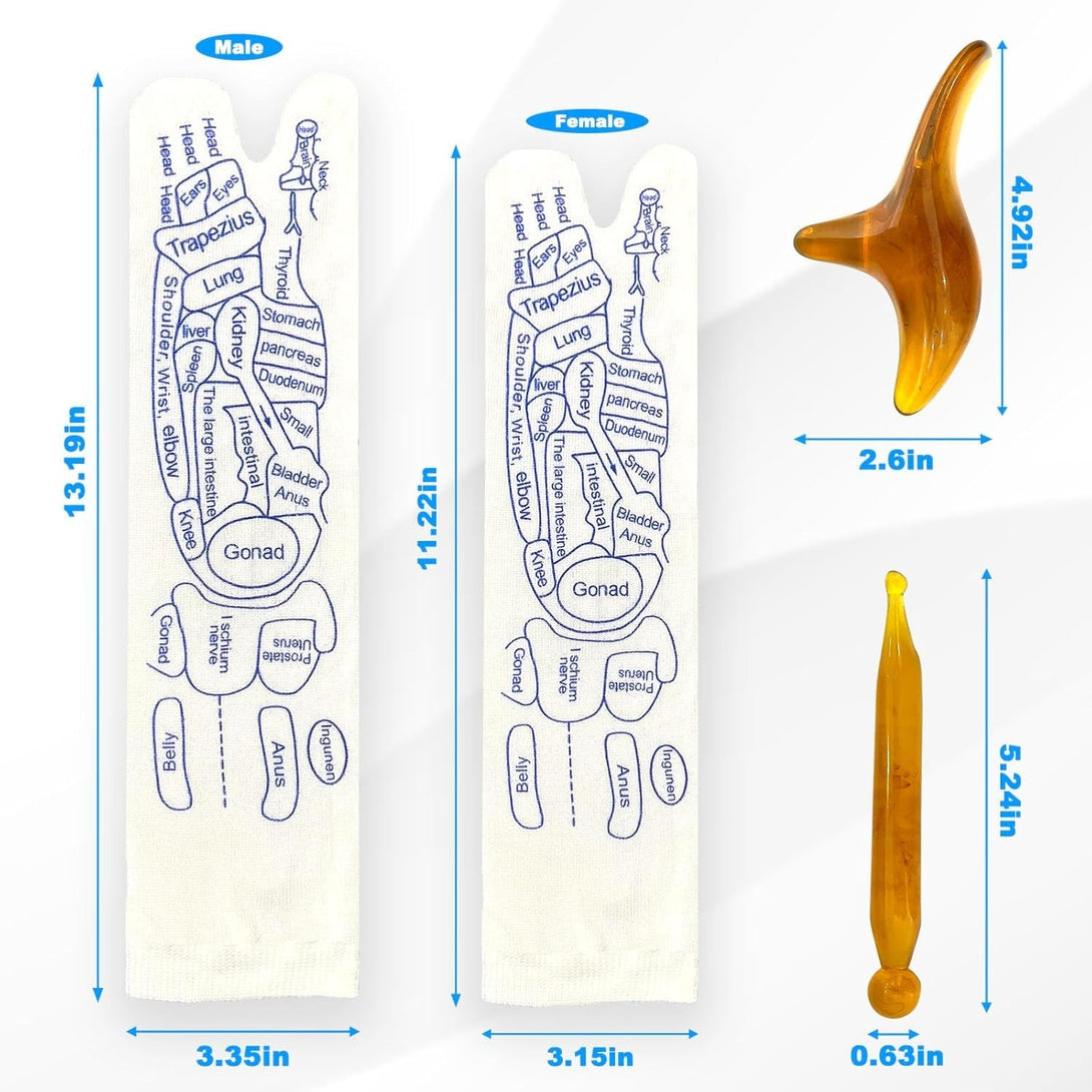 Acupressure Reflexology Socks Physiotherapy Massage Relieve Tired Feet Reflexology Socks with Massage Tools for Women and Men (Women)