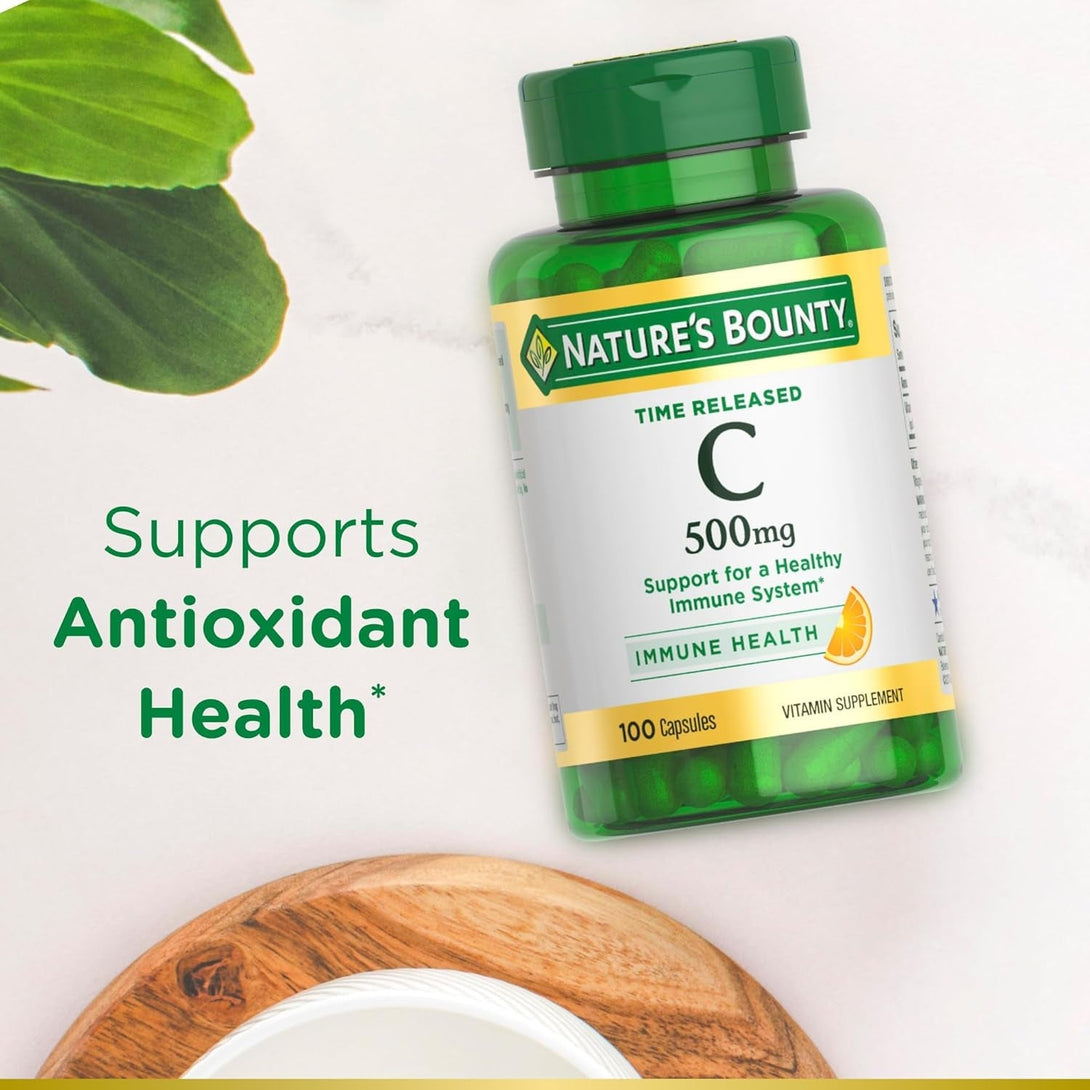 Nature'S Bounty Time Released Vitamin C, Immune Support, Vitamin Supplement, 500Mg, 100 Capsules