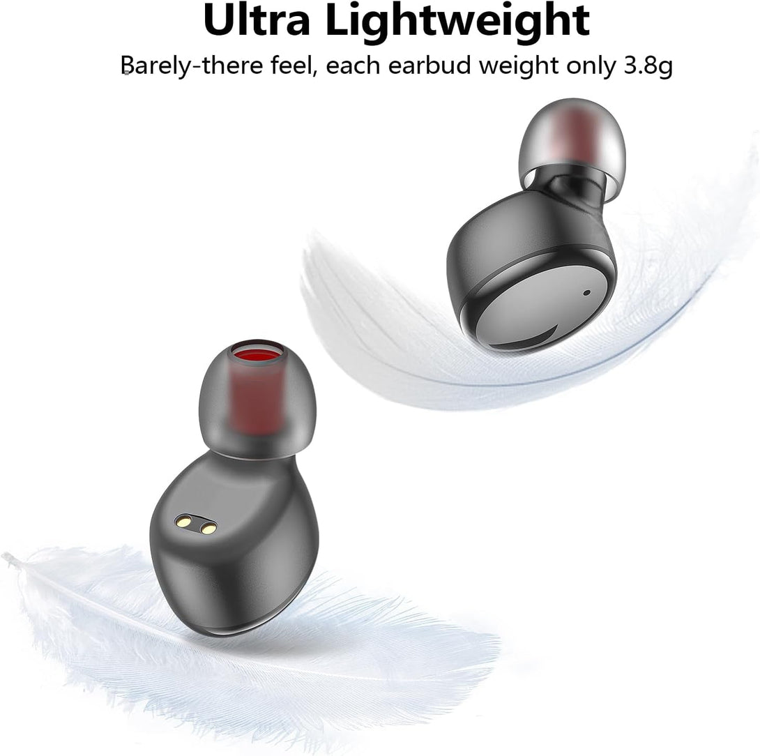 Kurdene Wireless Earbuds Bluetooth 5.3 in Ear Buds Light Weight Headphones,Deep Bass Sound,Built in Mics Headset,Clear Calls Earphones for Sports Workout Glossy Black