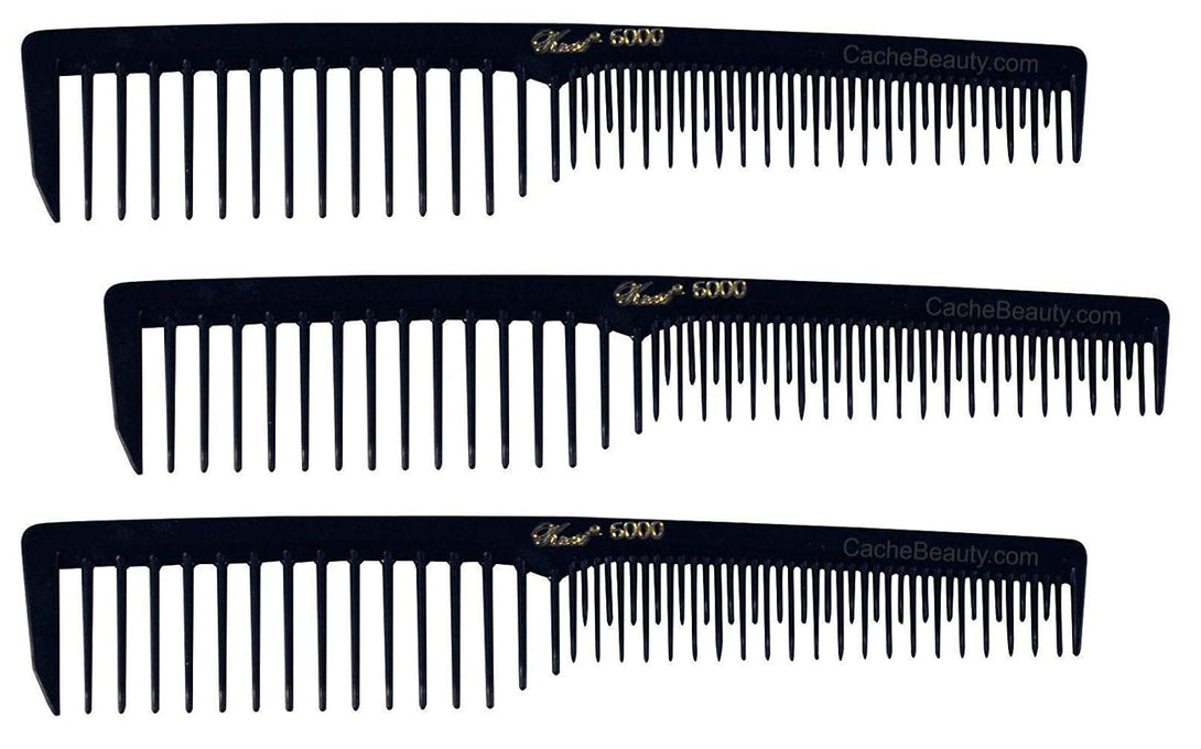 Krest Black Space Tooth Comb #6000 (3 - PACK)