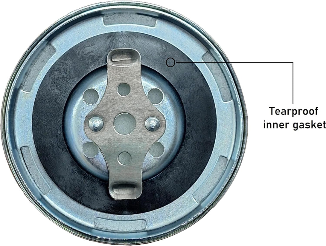 Hydraulic Oil and Fuel Filler Metal Vent Breather Cap for Reservoir Tank (With Flange, Bayonet Lock, Chrome Plated, Tearproof Gasket)