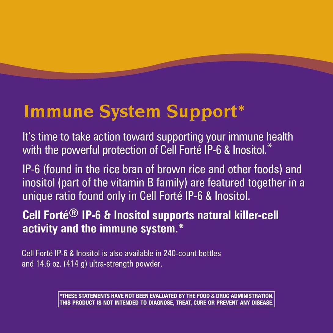 Nature'S Way Cell Forté IP-6 & Inositol, Supports Natural Killer Cell Activity*, Immune Support*, Gluten-Free, Vegan, 120 Capsules (Packaging May Vary)