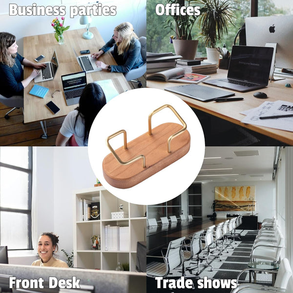 muso wood Cherry Business Card Holder for Desk, 1 Pack Cherry 1pack