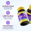 InnovixLabs Vitamin D3 K2-5000 IU Vitamin D3 Plus 600 mcg Vitamin K2 MK4 and MK7 for Max Calcium Absorption, Supports Bone, Immune, Heart Health,