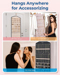 BAGSMART Hanging Jewelry Organizer with Hanger Metal Hooks Double-Sided Jewelry Holder for Organizing Earrings Necklaces Rings Perfect for in