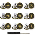 Arokimi Jeans Buttons Replacement, Instant No Sew Buttons for Pants with Tool,17MM Metallic 17MM