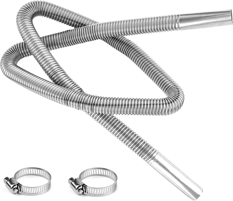 59in Diesel Heater Exhaust Pipe, 1" Inner Diameter Flexible Exhaust Tubing Stainless Steel Parking Air Heater Exhaust Hose Generator Exhaust