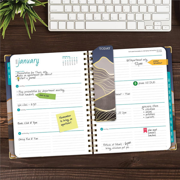 HARDCOVER 2025 Planner, 8.5"x11": 14 Months (November 2024 - December 2025), Daily Weekly Monthly Planner, Yearly Agenda, Bookmark, Pocket Folder