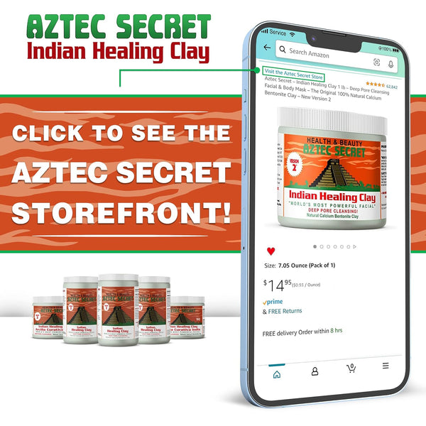 Aztec Secret– Indian Healing Clay 16 Oz – Deep Pore Cleansing Facial & Body Mask – The Original 100% Natural Calcium Bentonite Clay – New Version