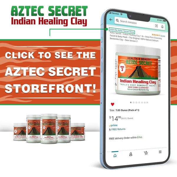 Aztec Secret – Indian Healing Clay 1 lb – Deep Pore Cleansing Facial & Body Mask – The Original 100% Natural Calcium Bentonite Clay – New Version