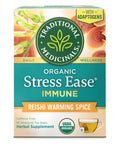 Traditional Medicinals Tea, Organic Stress Ease Immune with Adaptogens, Everyday Immune Support, Reishi Warming Spice, 16 Tea Bags