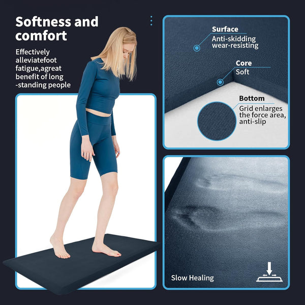 Art3D anti Fatigue Mat - 1/2 Inch Cushioned Kitchen Mats - Comfort & Non Slip Cushion for Standing Desk, Office or Garage Floor (17.3"X28",