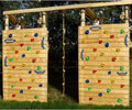 Rainbow Craft DIY Monkey Rock Climbing Holds for Kids - Wall Climbing Rocks of 20pc Rock Wall Holds, 2pc Handles & 1pc 8ft Knotted Climbing Rope -