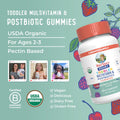 Maryruth Organics Toddler Multivitamin Gummies + Postbiotics | USDA Organic | Vitamins for Kids Ages 2+ | Immune Support | Vitamin C | Vitamin D3